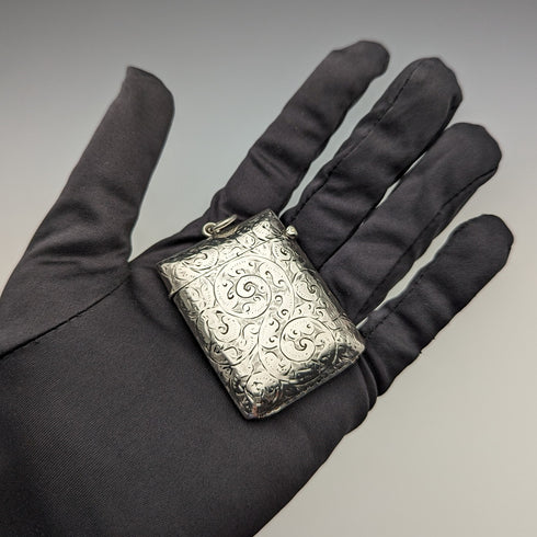 1898 年英國古董純銀 Vesta 盒 25 克火柴盒 Henry Williamson